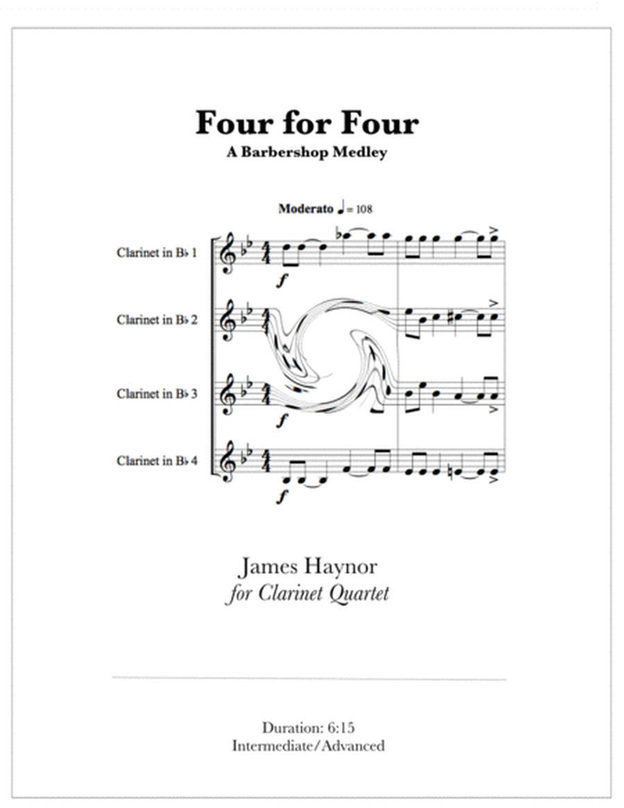 Four for Four - A Barbershop Medley for Clarinet Quartet image number null