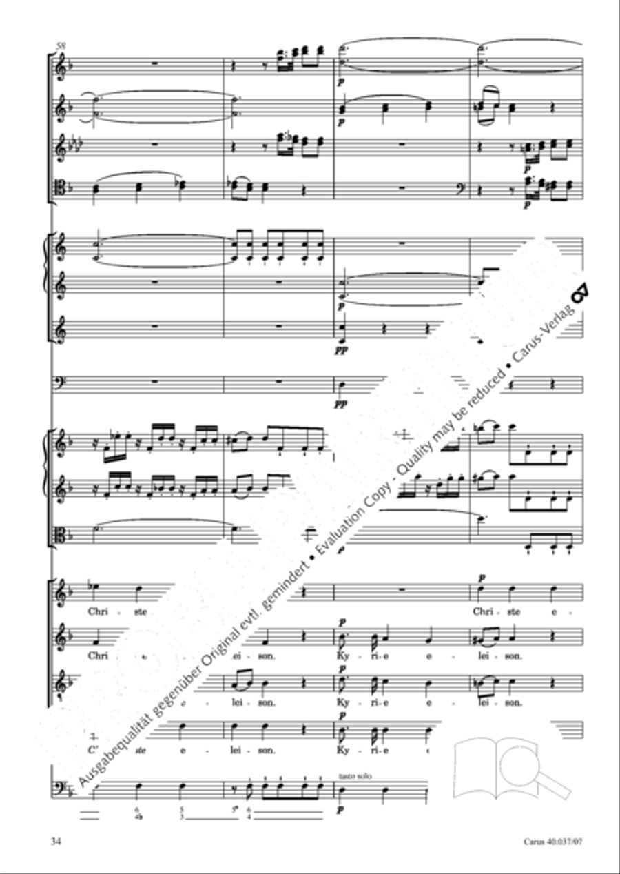 Kyrie in D minor 4-Part scores gallery preview page 35