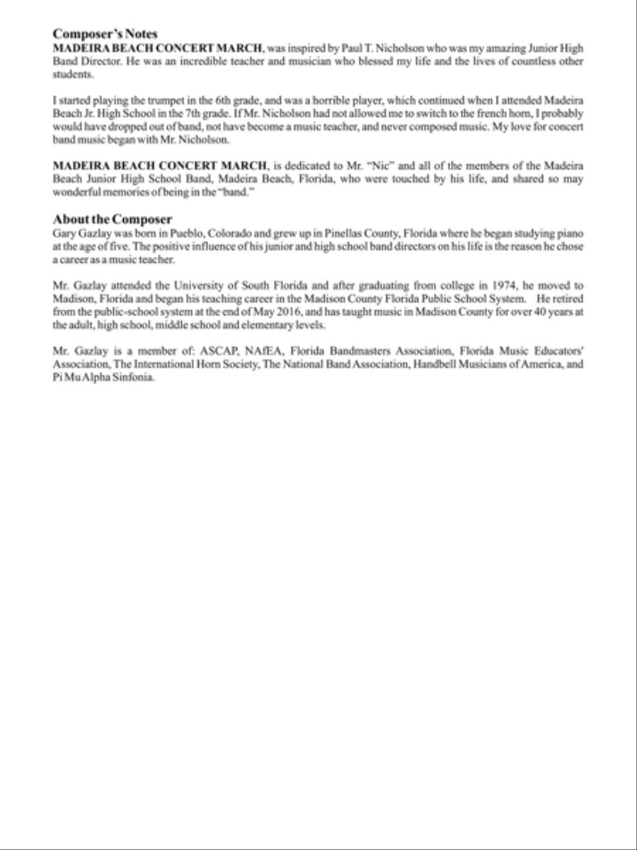 Madeira Beach Concert March Concert Band scores gallery preview page 2