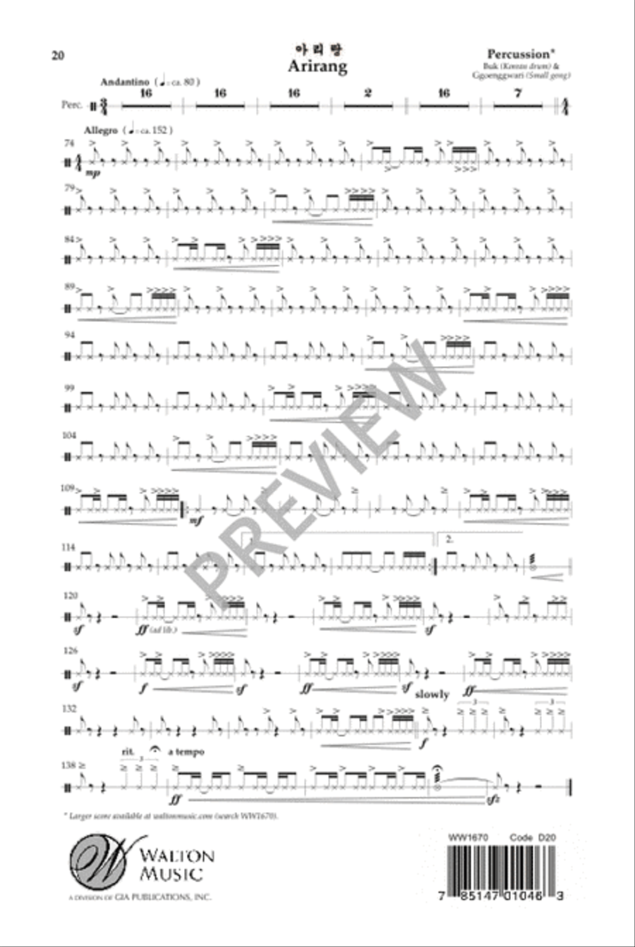 Arirang 4-Part scores gallery preview page 21