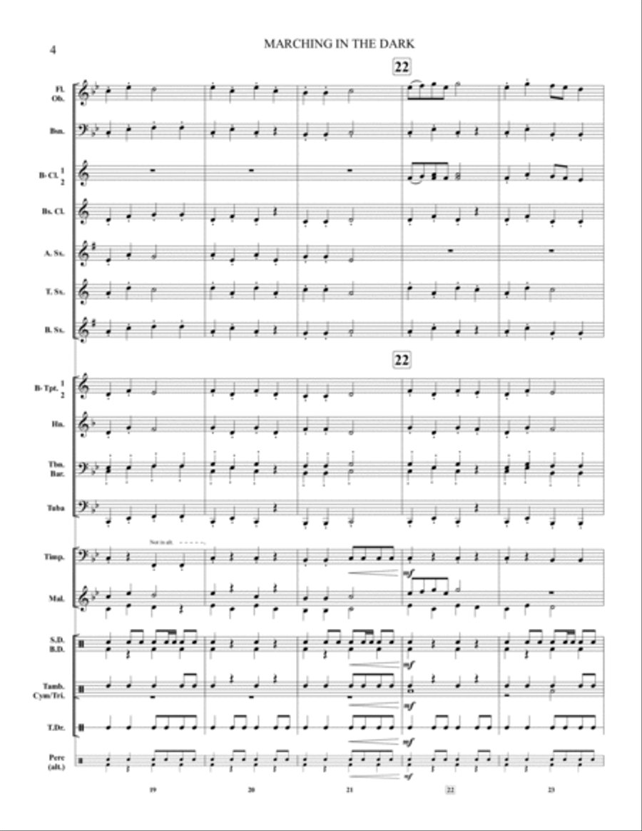 Marching In The Dark Concert Band scores gallery preview page 6