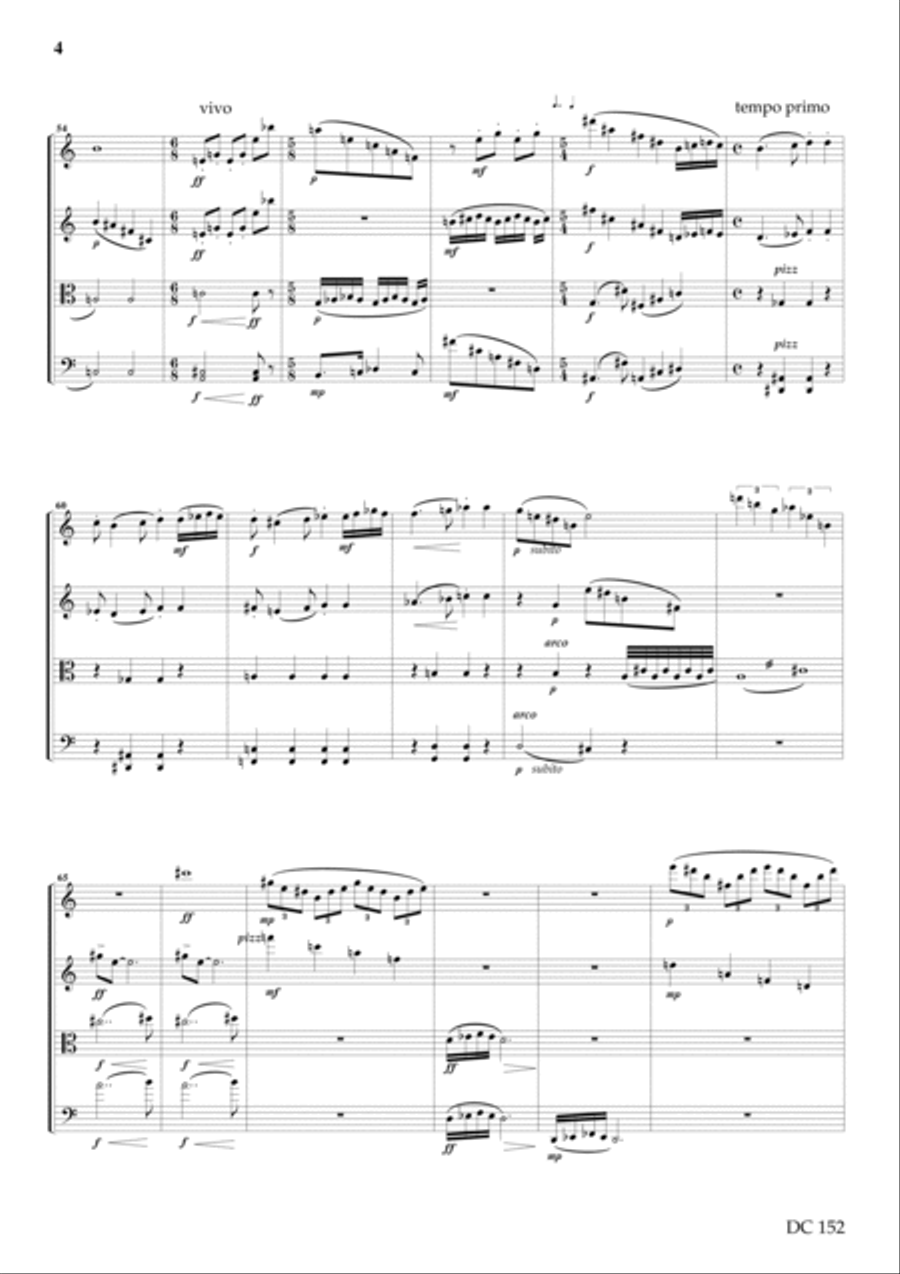 String Quartet No 2 (Score) String Quartet scores gallery preview page 4