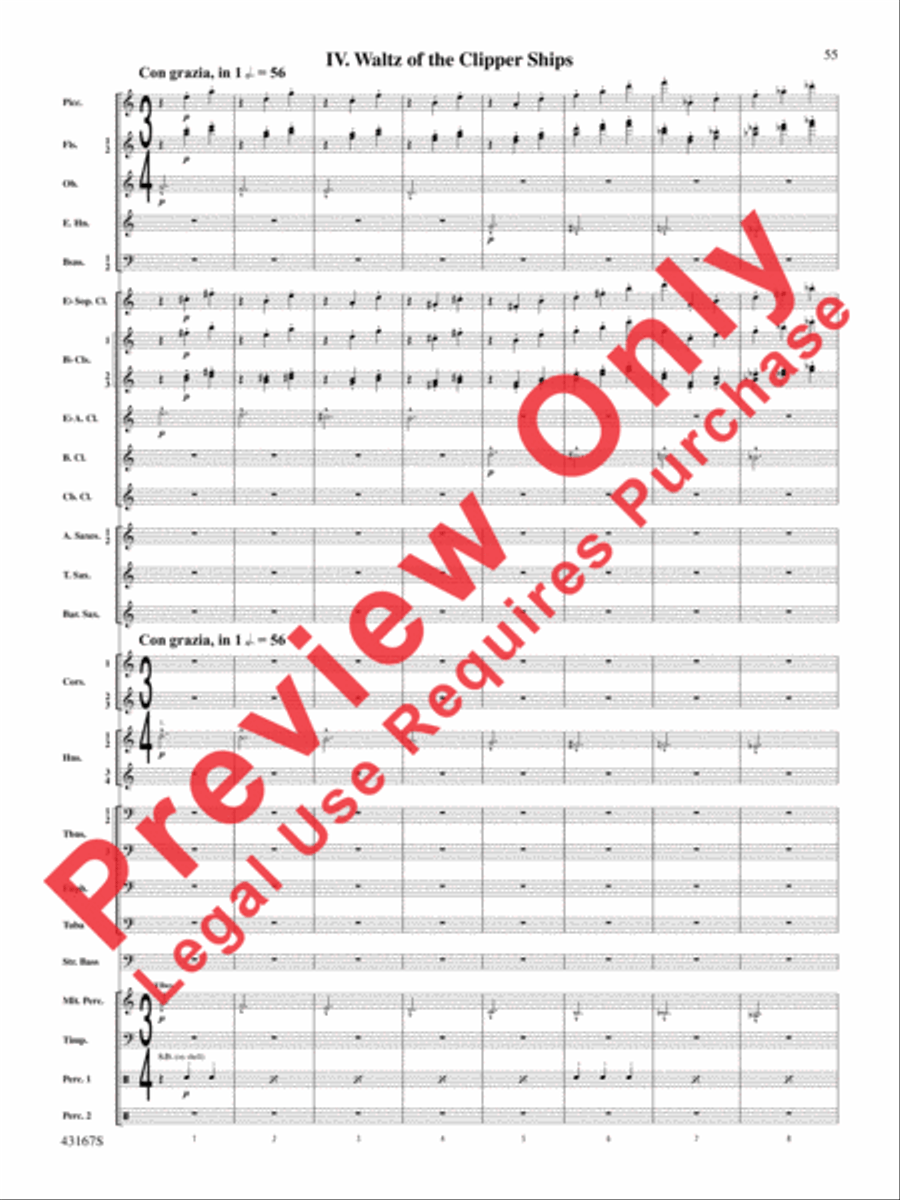 Down to the Sea in Ships (from the NBC TV Film Project 20) Concert Band scores gallery preview page 56