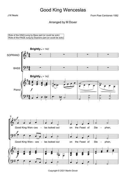Good King Wenceslas - Two part choir (SB) Upper and Lower Voices image number null