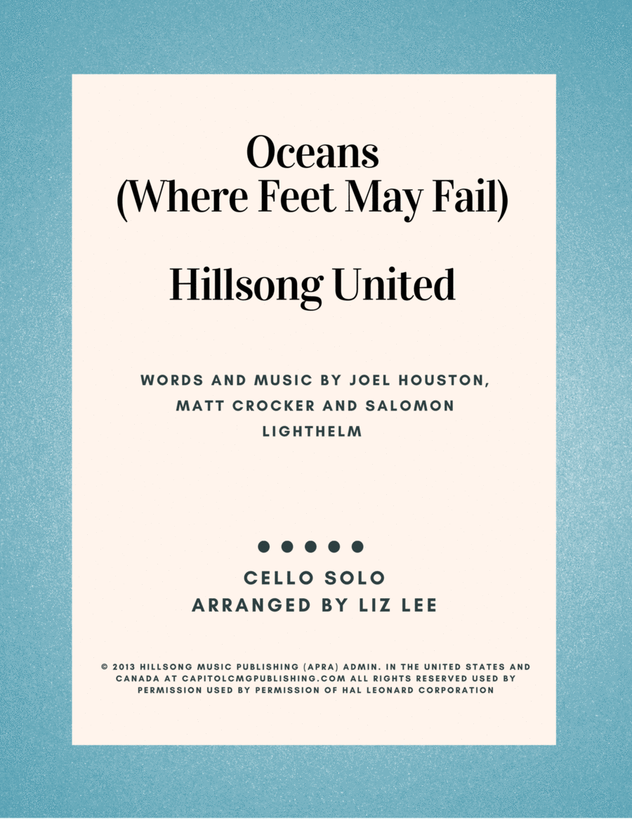 Oceans (Where Feet May Fail) Cello Solo scores gallery preview page 1