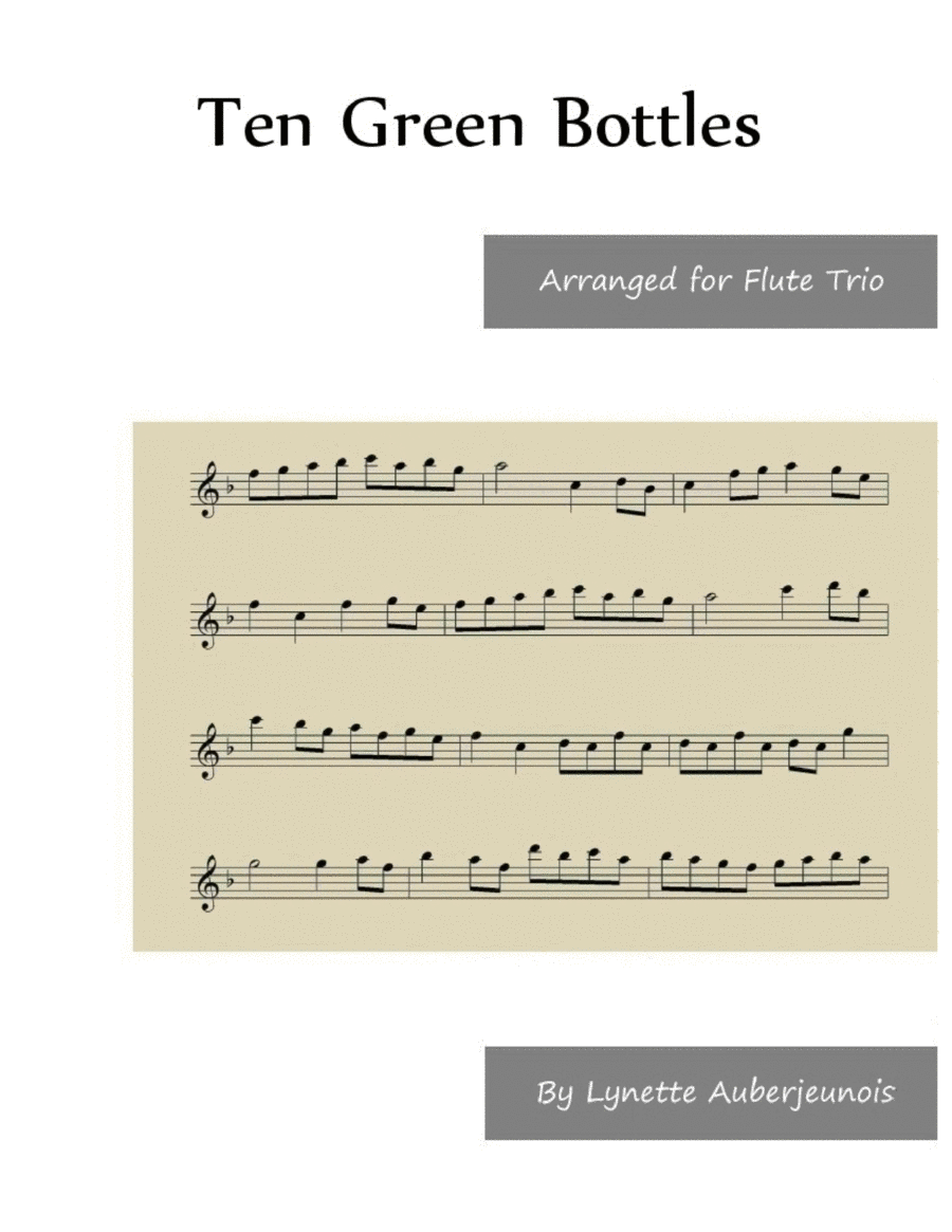 Ten Green Bottles - Flute Trio image number null
