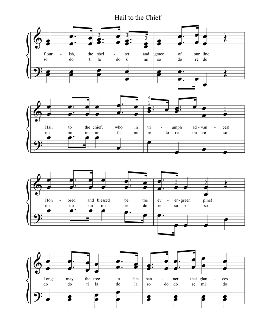 Hail to the Chief Piano Solo scores gallery preview page 2