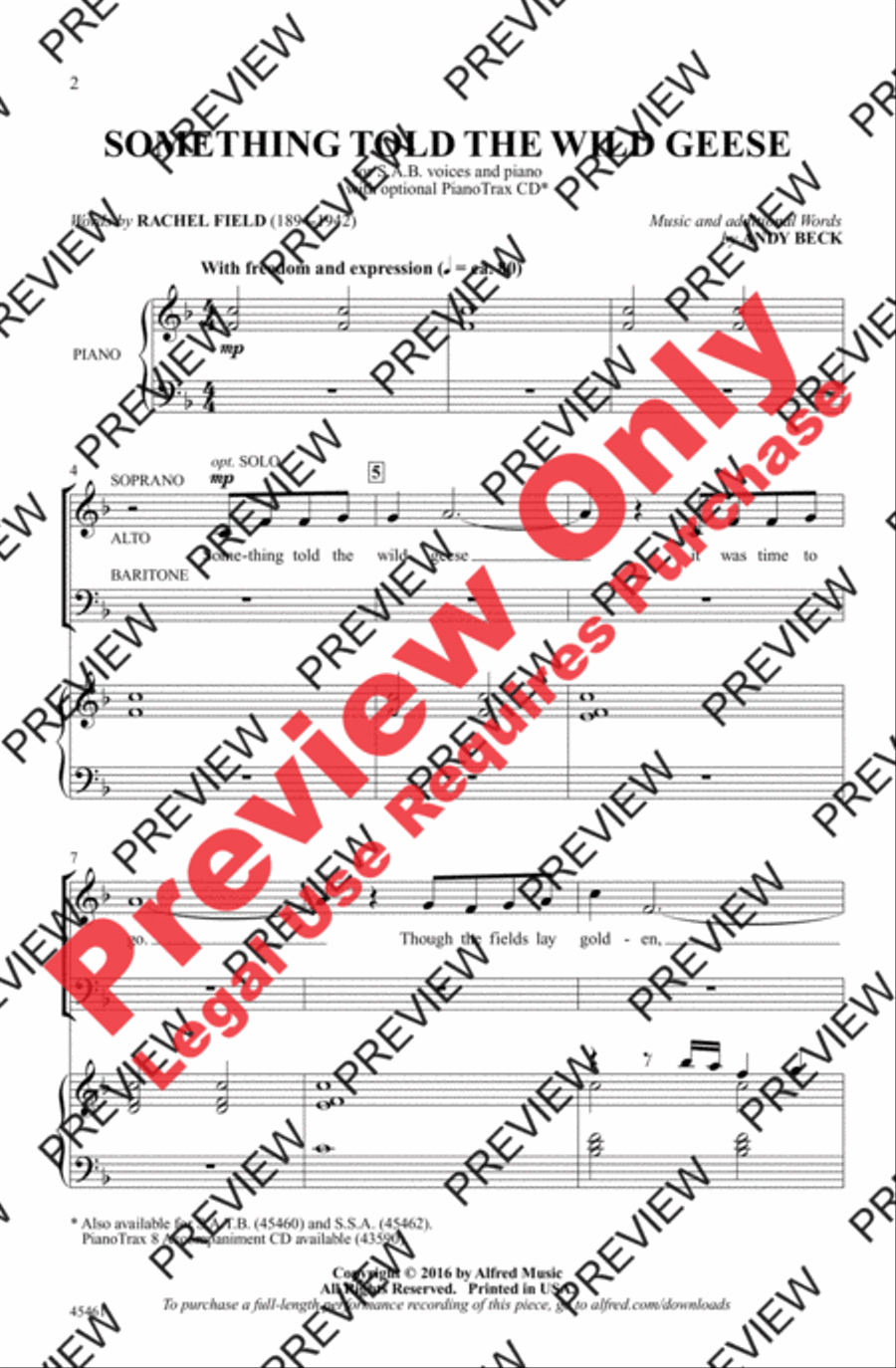 Something Told the Wild Geese 3-Part scores gallery preview page 9