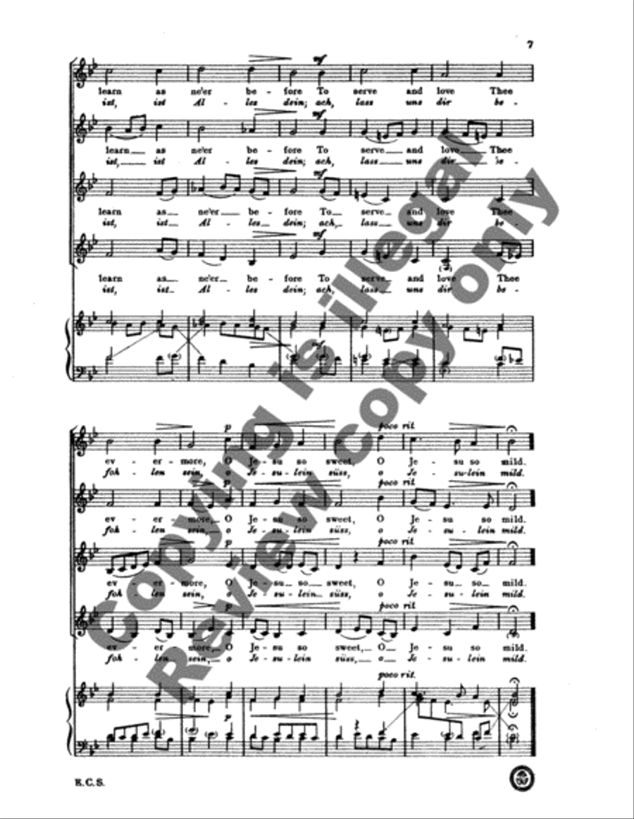 O Jesu So Sweet (O Jesulein suess) SSAA scores gallery preview page 5