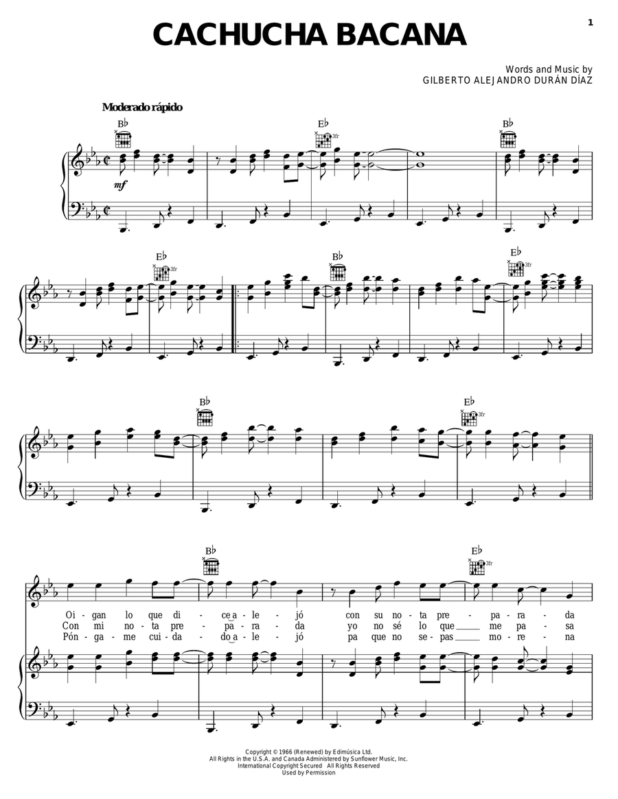 Cachucha Bacana Cachucha Bacana Guitar scores gallery preview page 1