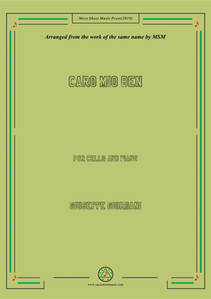 Giordani-Caro mio ben, for Cello and Piano