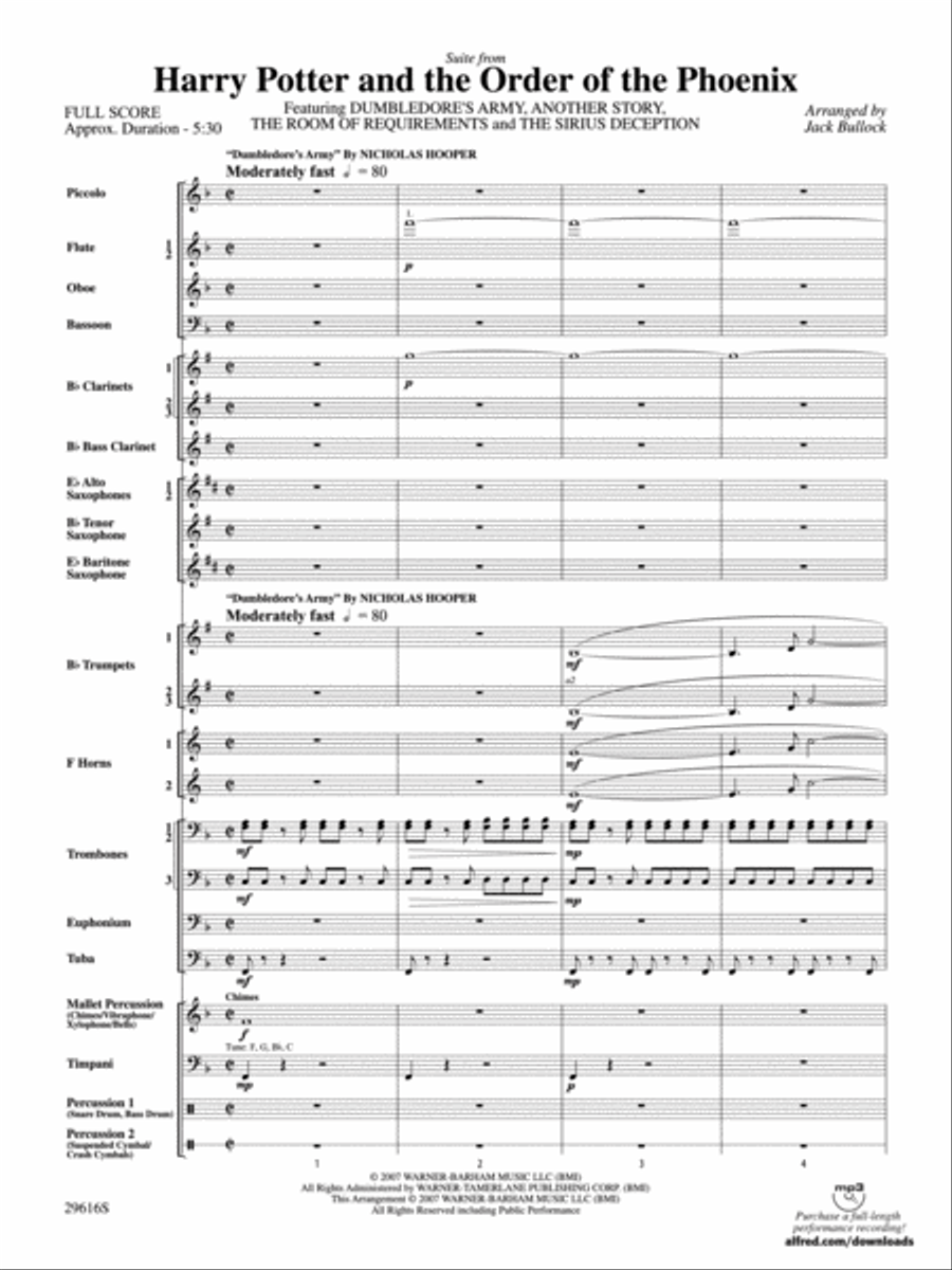 Harry Potter and the Order of the Phoenix, Suite from Concert Band scores gallery preview page 2