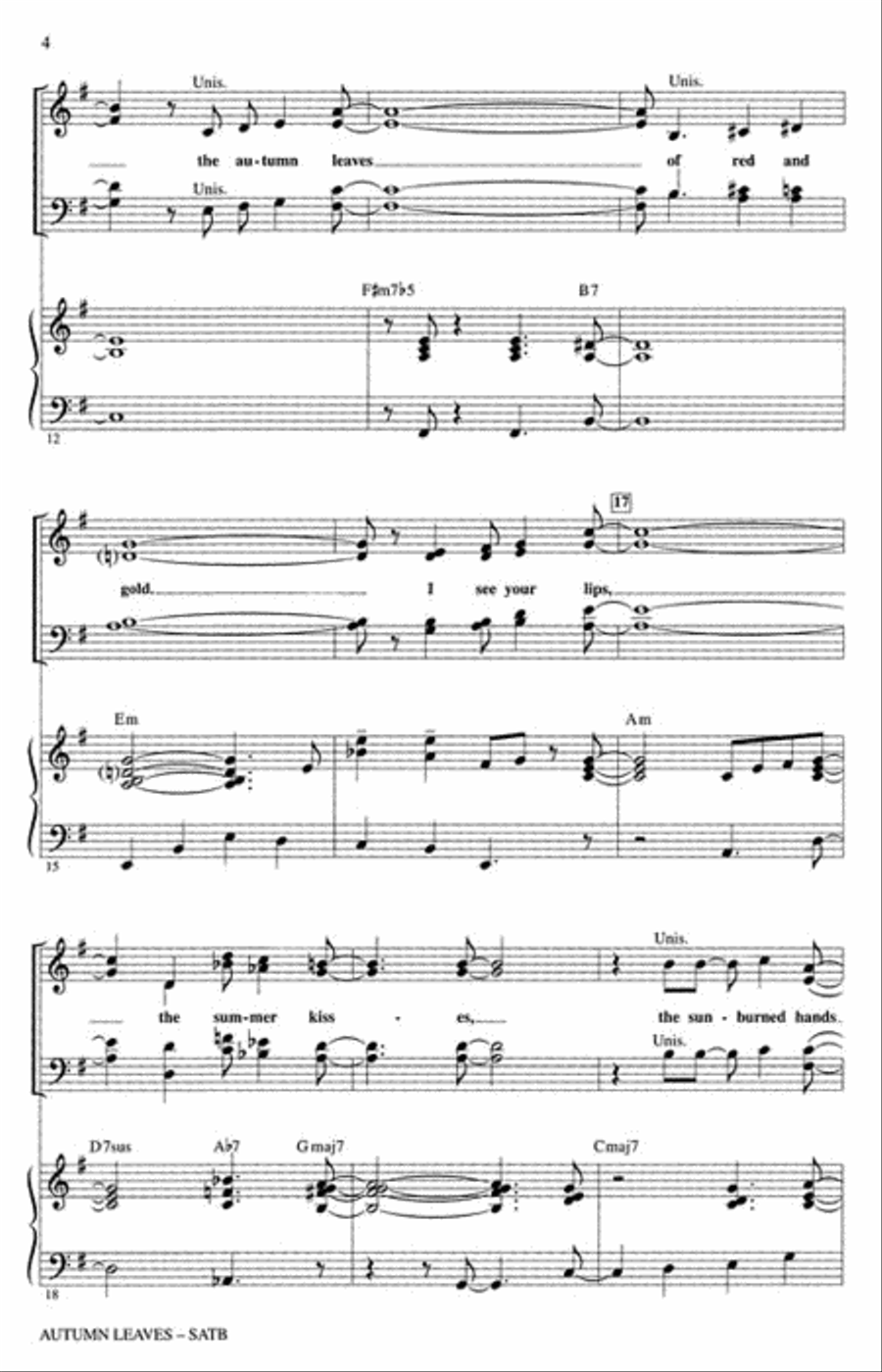 Autumn Leaves Autumn Leaves 4-Part scores gallery preview page 3
