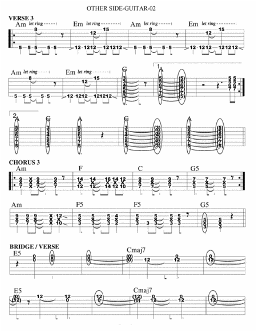 Otherside Guitar Tablature scores gallery preview page 2