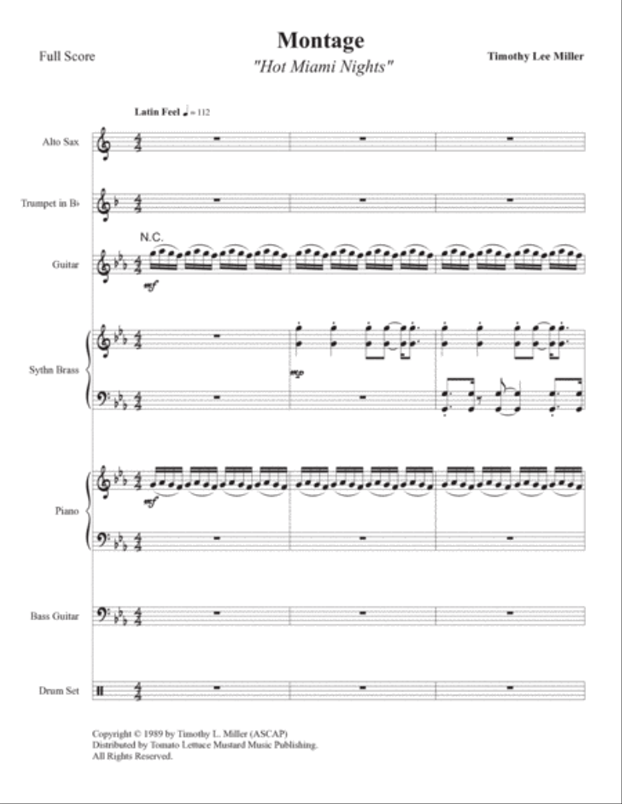 Montage (Hot Miami Nights) Jazz Ensemble scores gallery preview page 3
