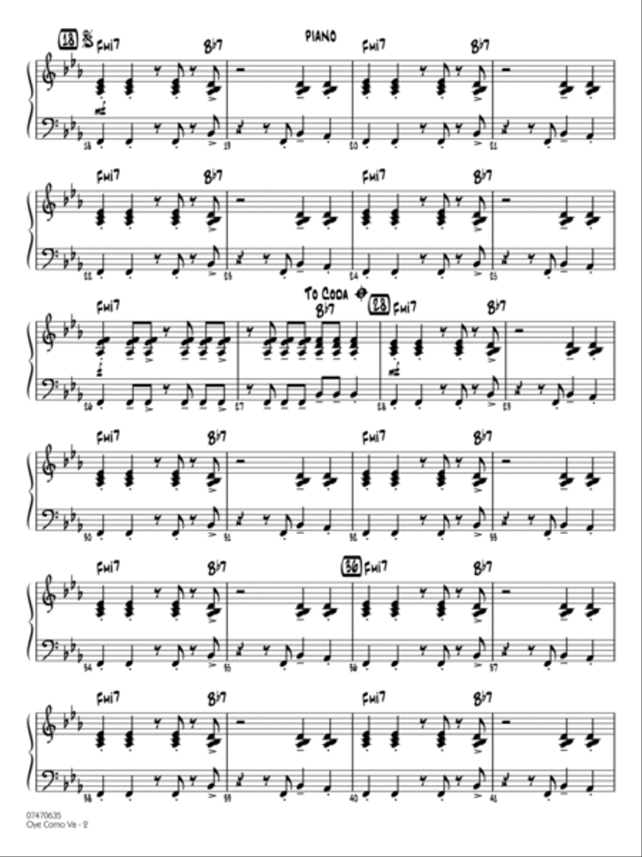 Oye Como Va (arr. Paul Murtha) - Piano Jazz Ensemble scores gallery preview page 2