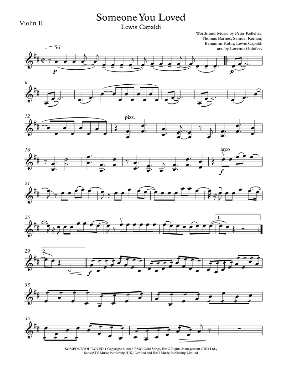 Someone You Loved Someone You Loved String Quartet scores gallery preview page 3