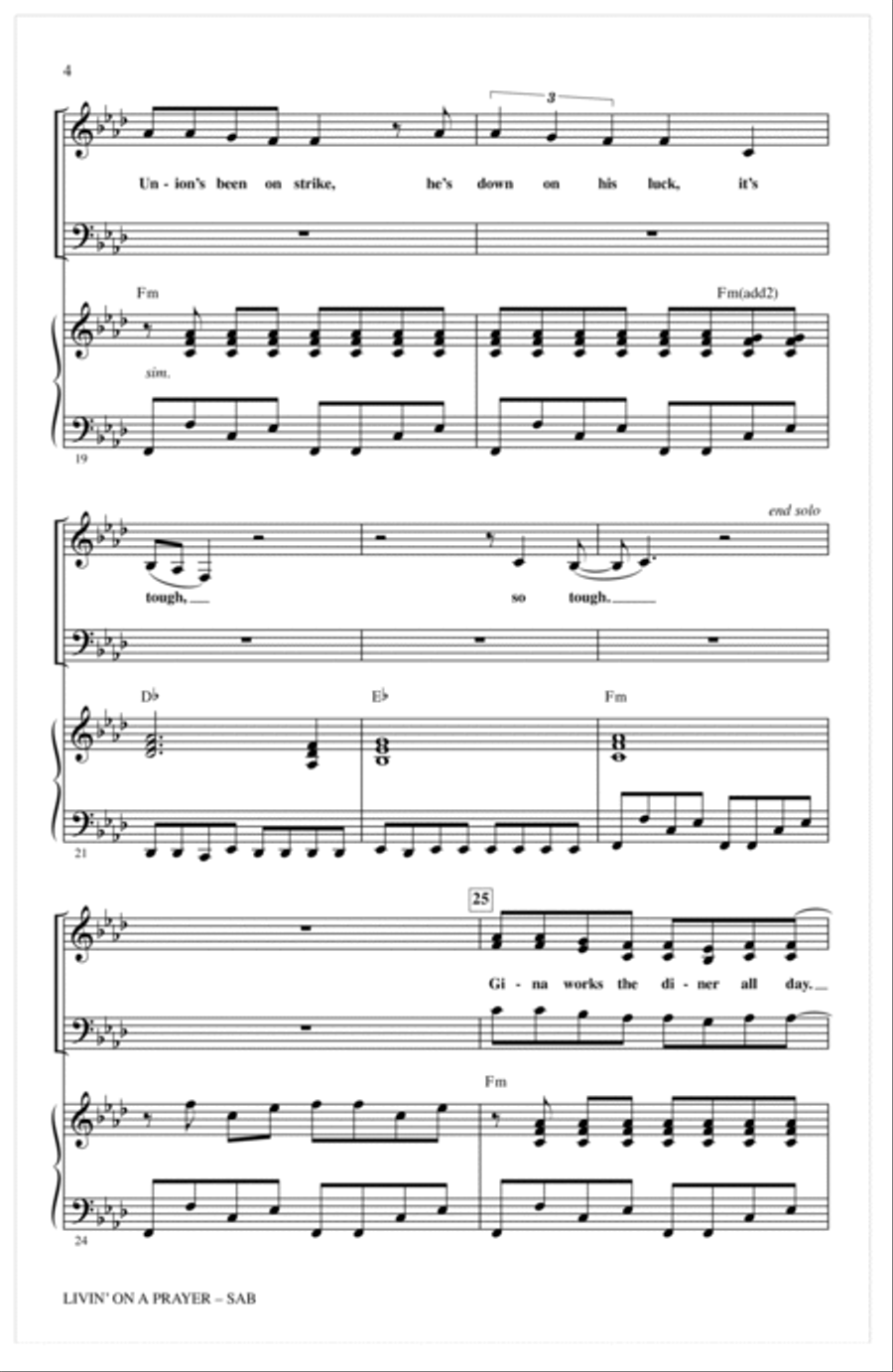 Livin' On A Prayer (arr. Mac Huff) 3-Part scores gallery preview page 3