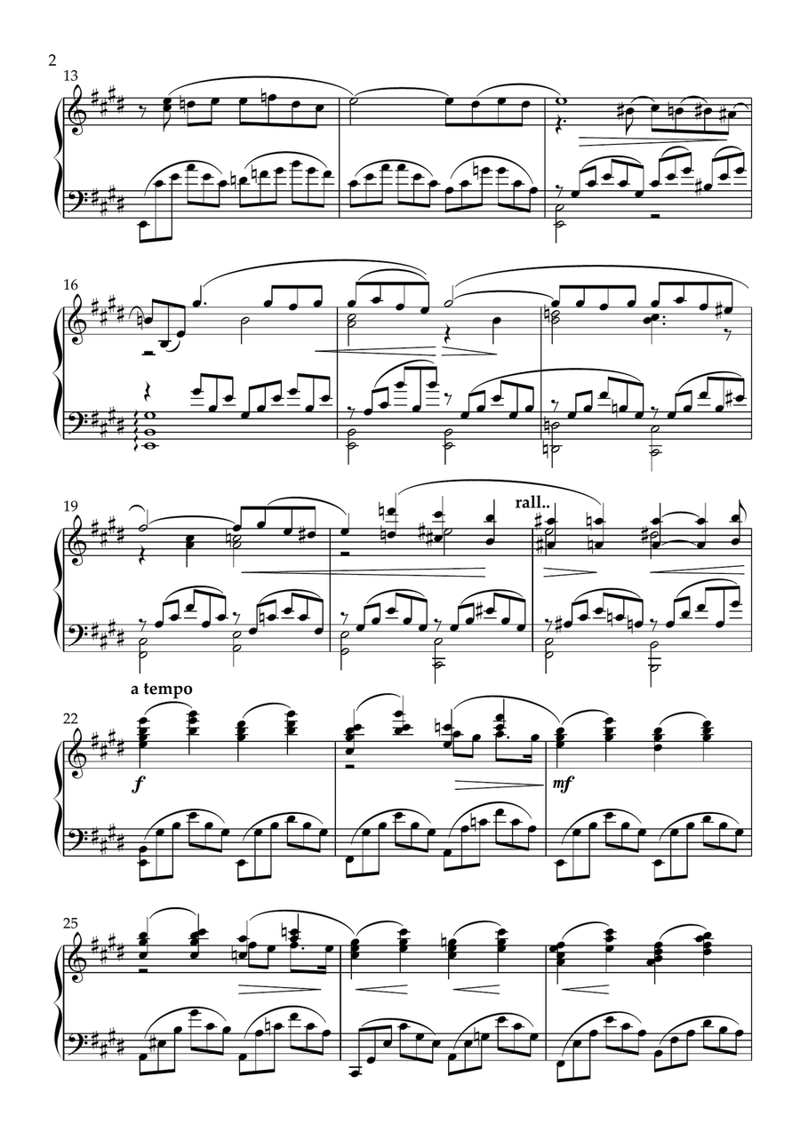 S.Rachmaninoff- Themes from Piano Concerto No 2- Solo Piano (simplified version) Piano Solo scores gallery preview page 3