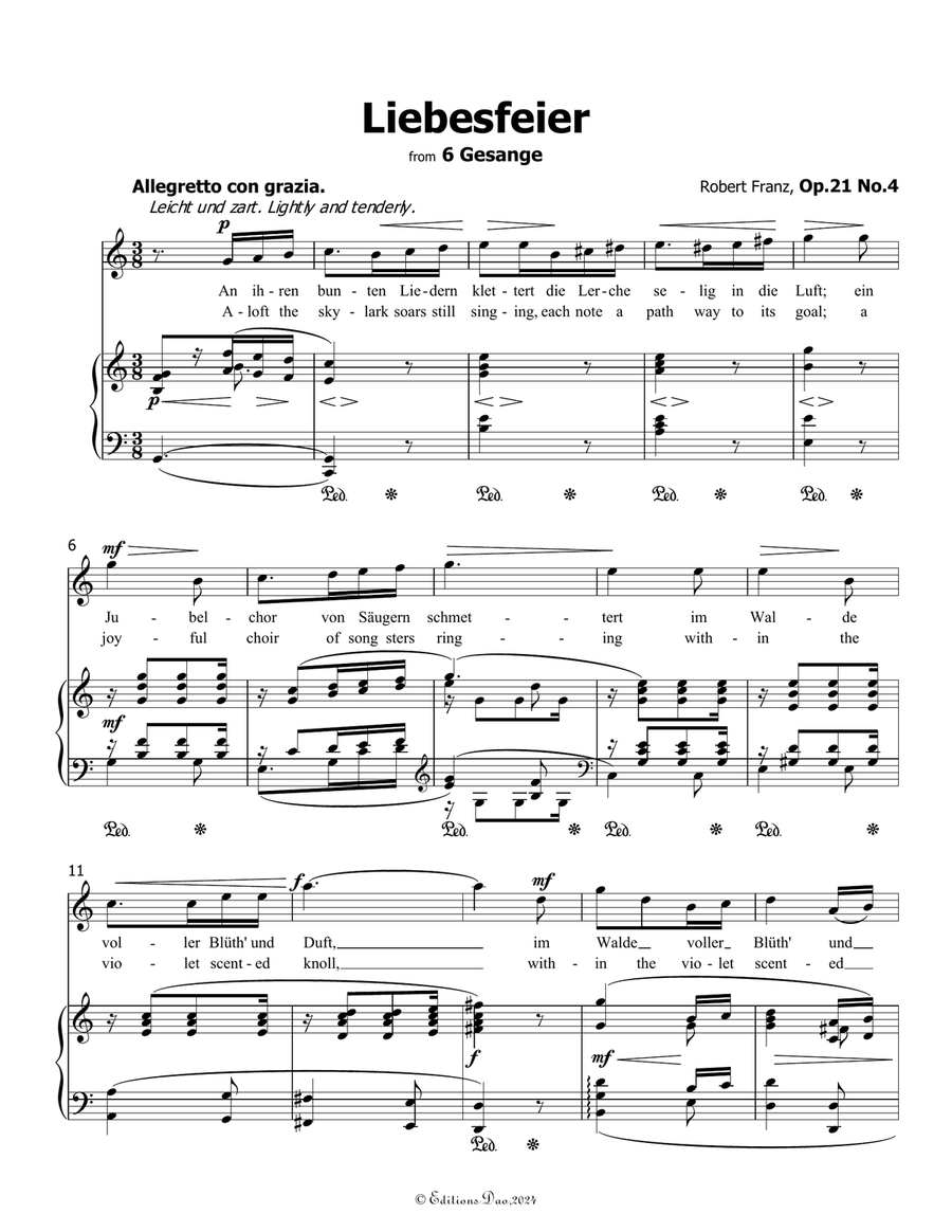 Liebesfeier, by Robert Franz, in C Major Voice scores gallery preview page 3