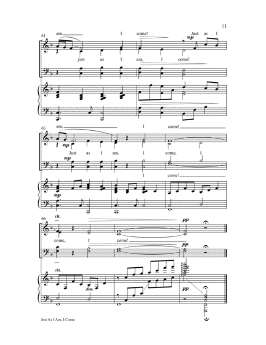 Just as I Am, I Come Just as I Am, I Come 4-Part scores gallery preview page 12