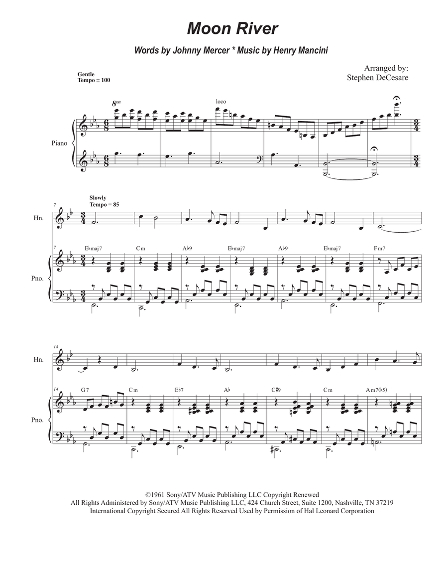 Moon River Moon River Piano scores gallery preview page 1