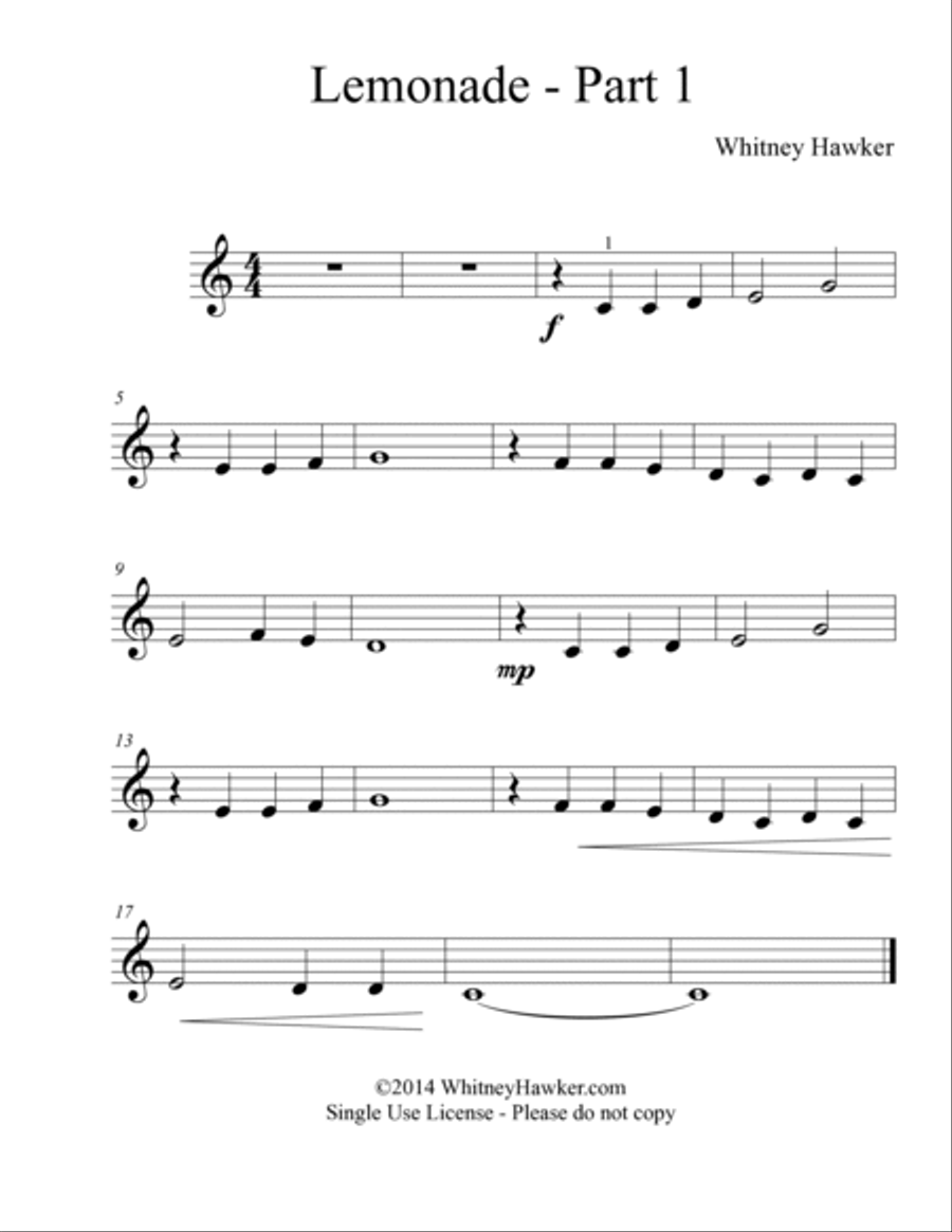Lemonade Easy Piano scores gallery preview page 4