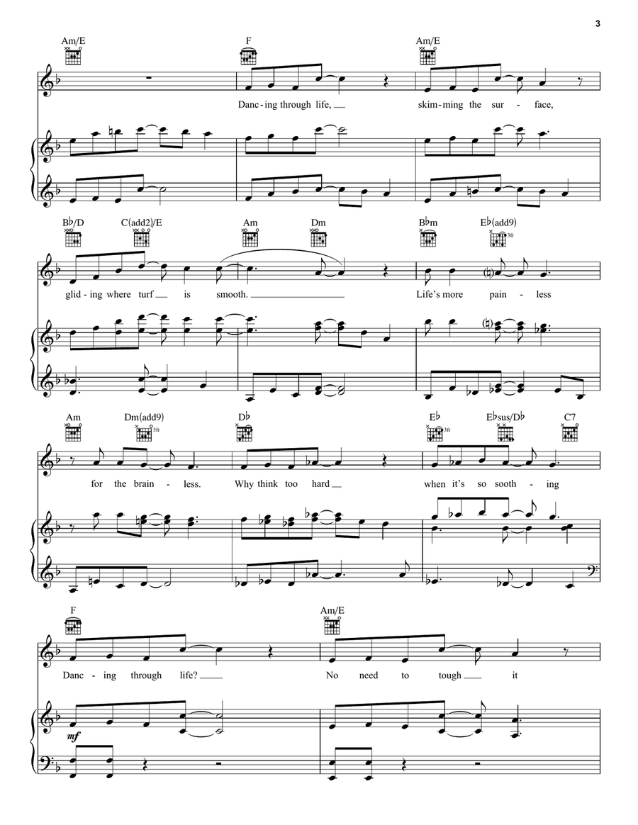 Dancing Through Life (from Wicked) Piano, Vocal, Guitar scores gallery preview page 3
