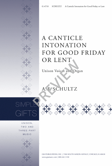 A Canticle Intonation for Good Friday or Lent