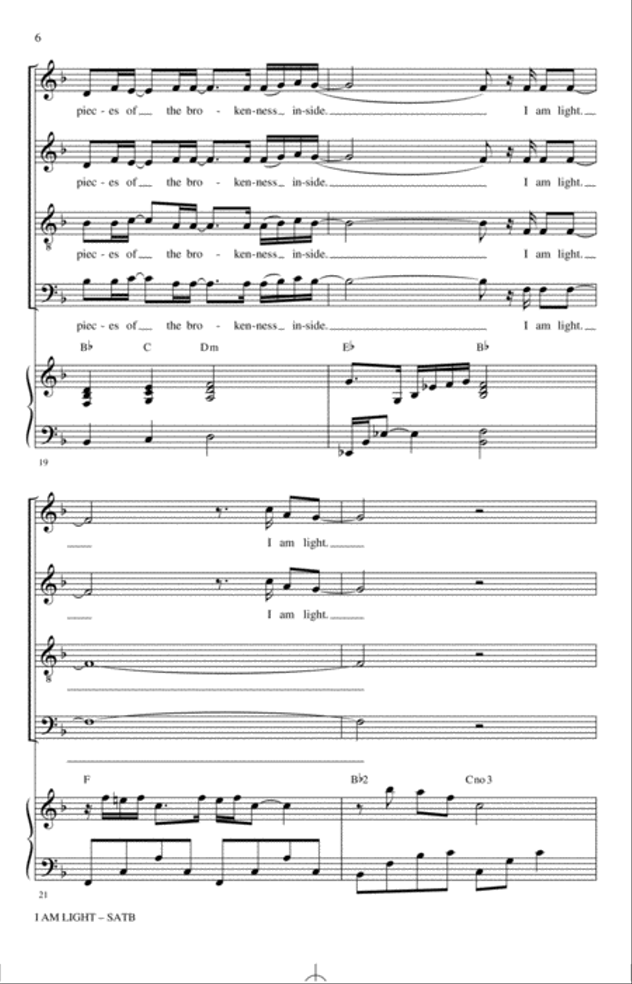 I Am Light (arr. Mark Hayes and Kimberly Lilley) 4-Part scores gallery preview page 5