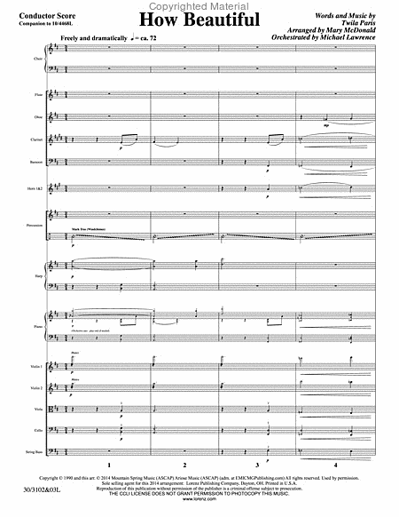 How Beautiful - Orchestral Score and Parts image number null