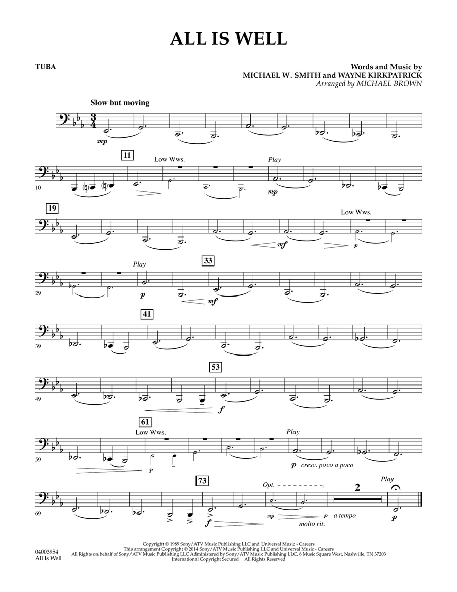 All Is Well - Tuba Concert Band scores gallery preview page 1