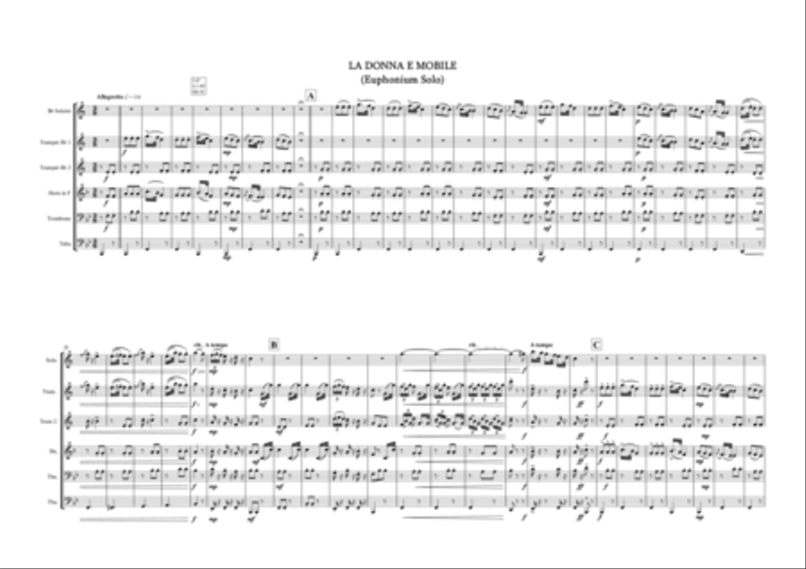 La Donna_Euphonium Solo_Brass Sextet Brass Ensemble scores gallery preview page 2