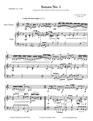 Vivaldi: Sonata No. 1 for Bass Clarinet & Piano