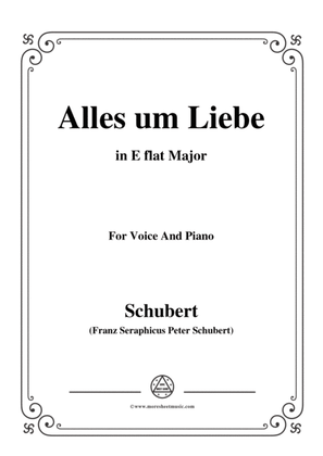 Book cover for Schubert-Alles um Liebe,in E flat Major,for Voice&Piano