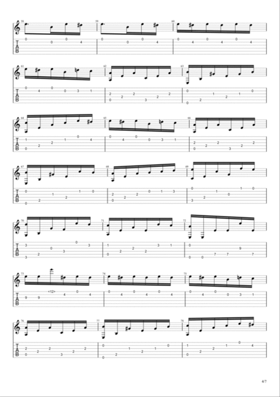 Beethoven - Fur Elise - Fingerstyle guitar Acoustic Guitar scores gallery preview page 4