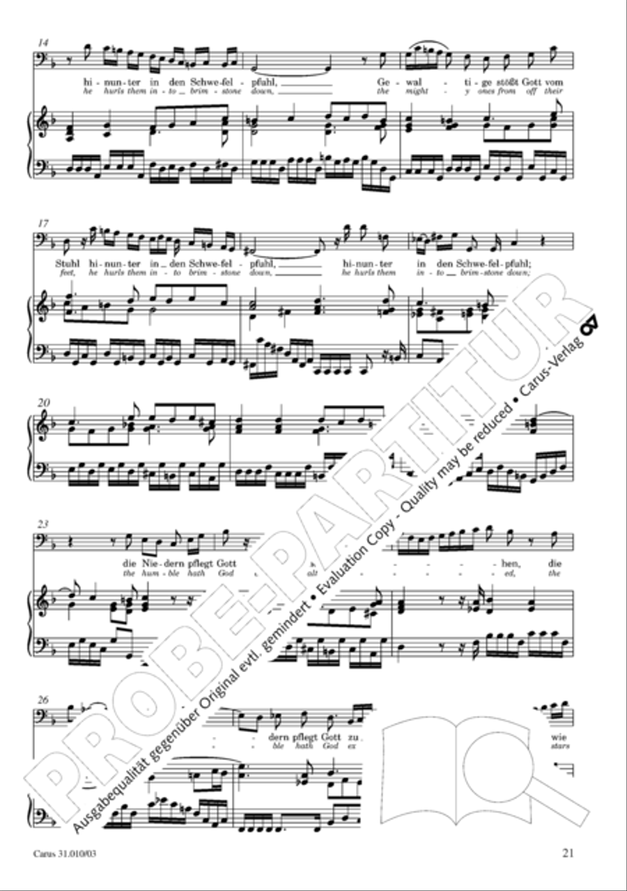 Magnify the Lord, my soul (Meine Seel erhebt den Herren) 4-Part scores gallery preview page 22