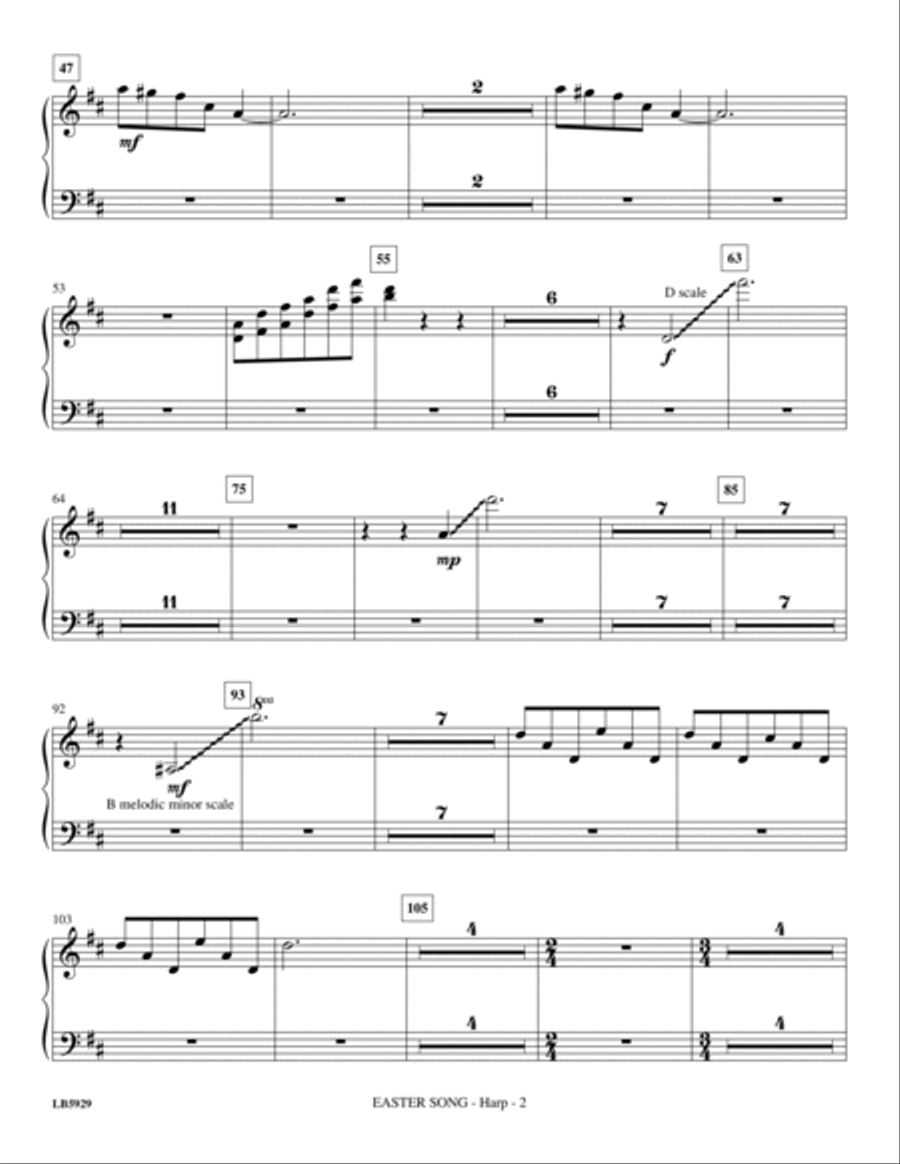 Easter Song - Harp Easter Song - Harp Choir scores gallery preview page 2