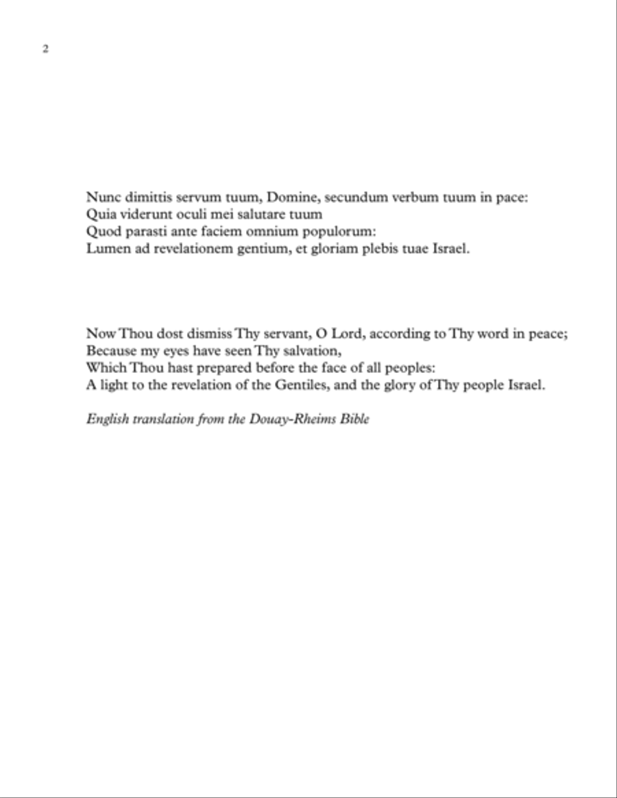 Nunc dimittis 4-Part scores gallery preview page 2