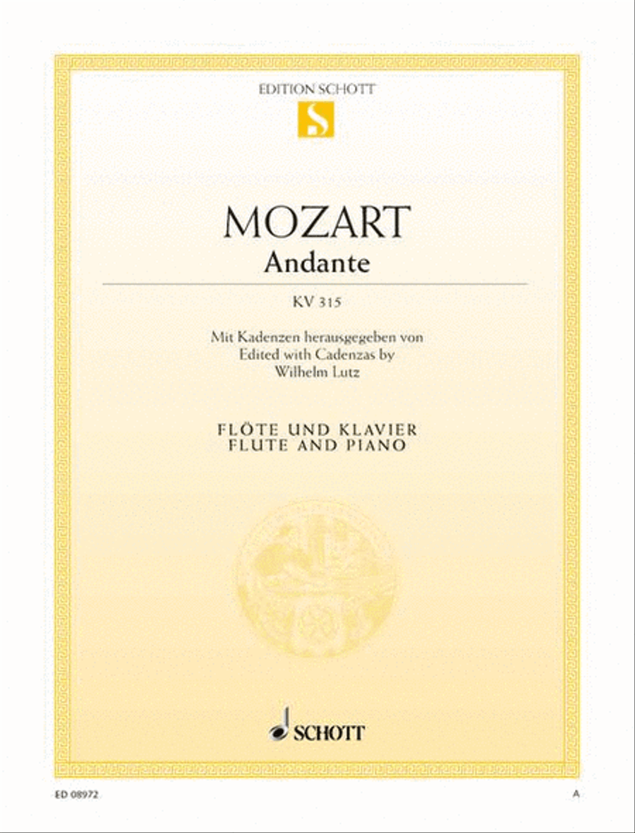 Andante for Flute, K. 315 Flute Solo scores gallery preview page 1