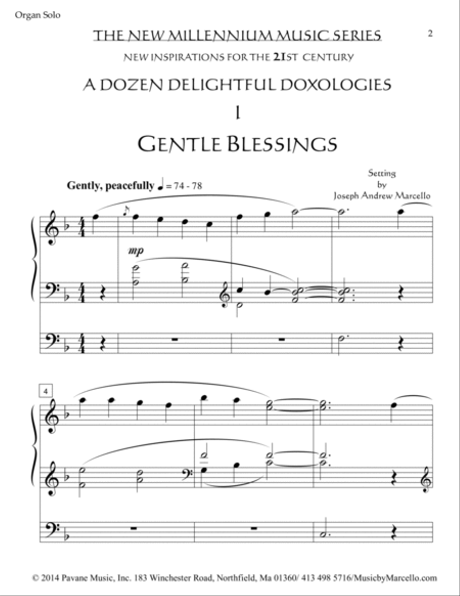 Delightful Doxology I - 'Gentle Blessings' - Organ - Key of F Organ Solo scores gallery preview page 2
