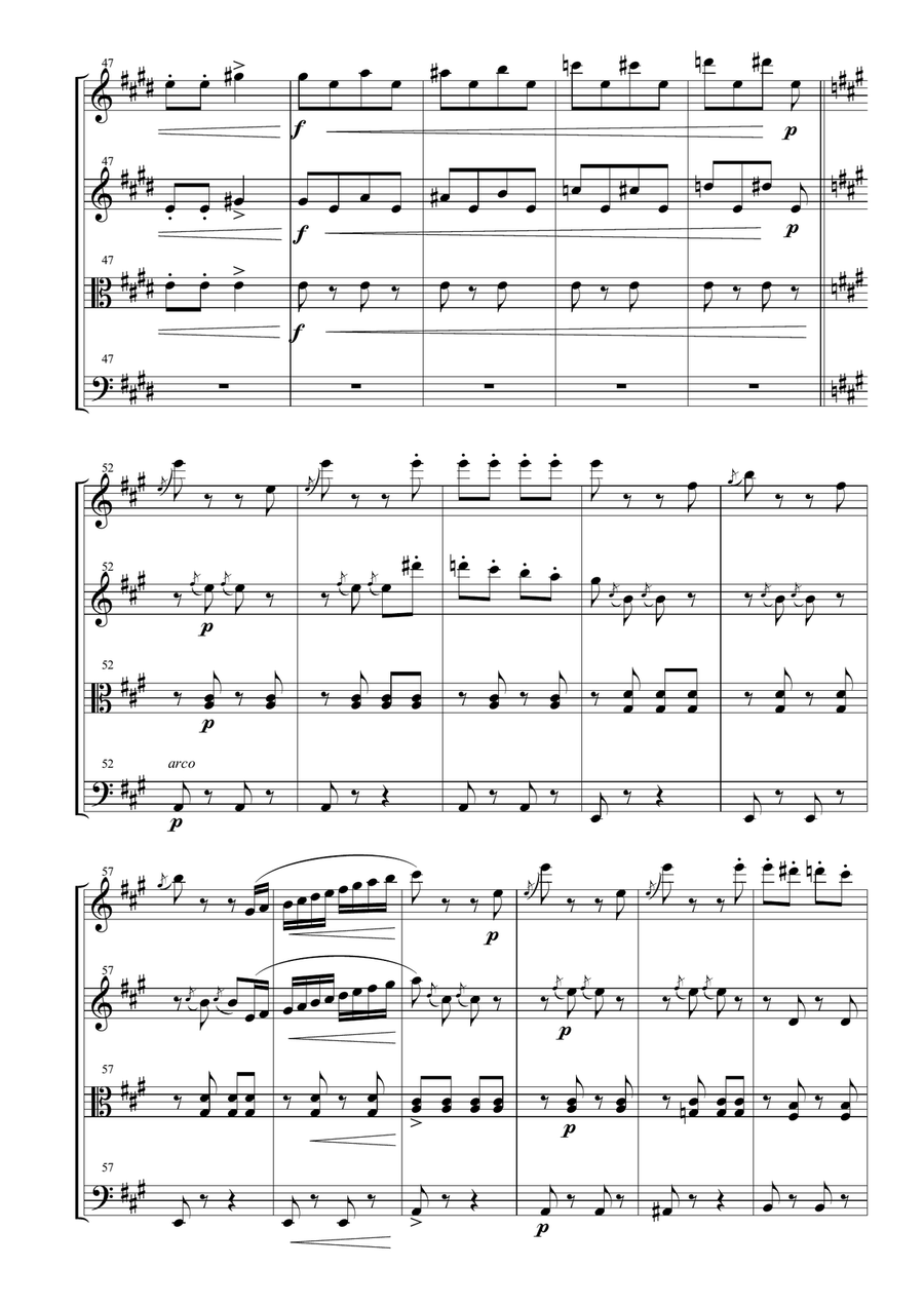Tritsch-Tritsch Polka for String Quartet String Quartet scores gallery preview page 4