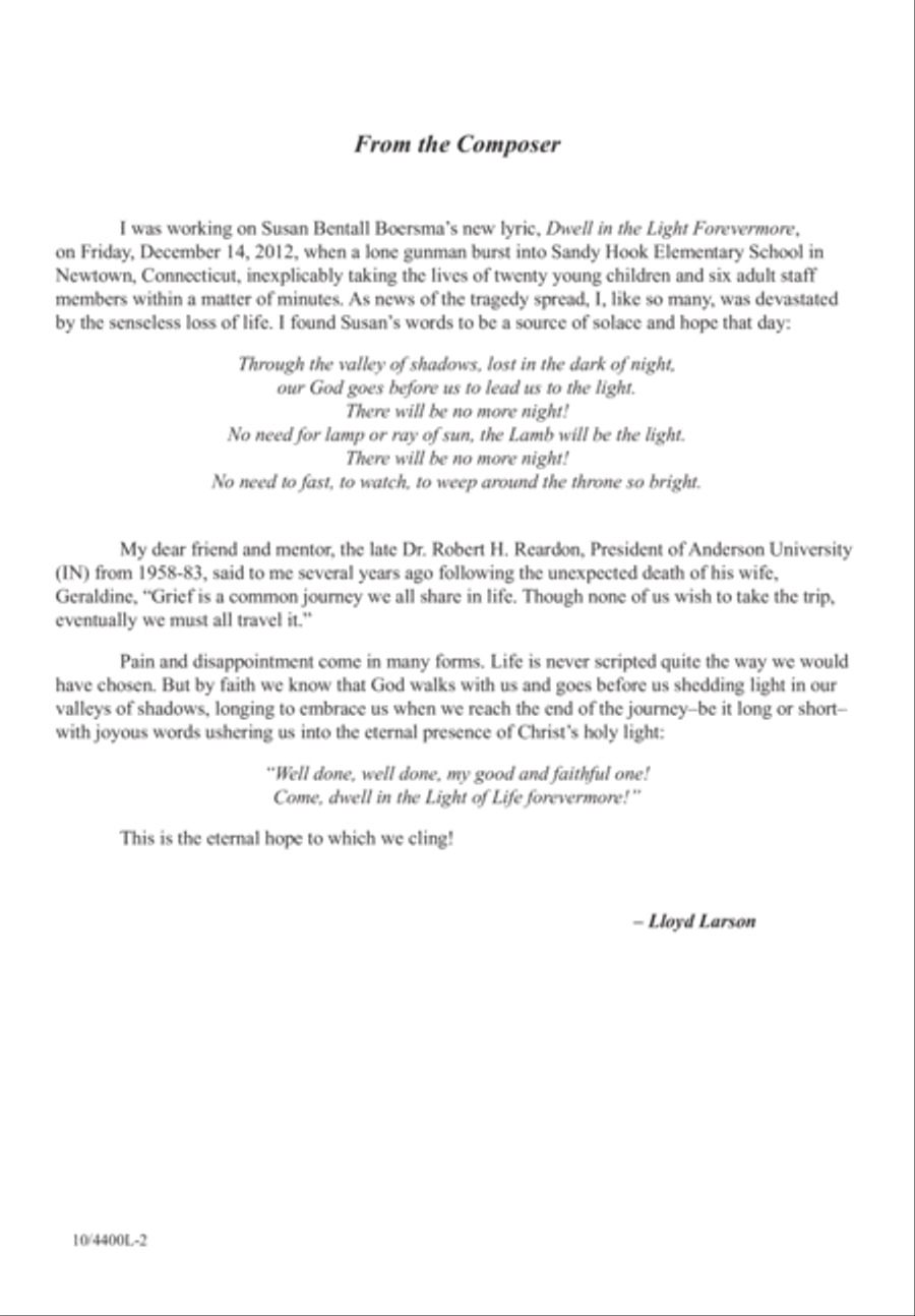 Dwell in the Light Forevermore 4-Part scores gallery preview page 2