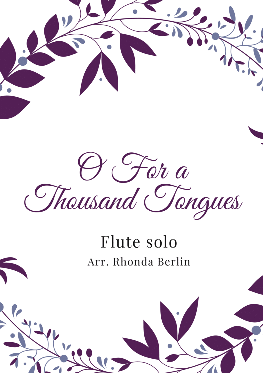 O For a Thousand Tongues to Sing ~ Flute Flute Solo scores gallery preview page 1