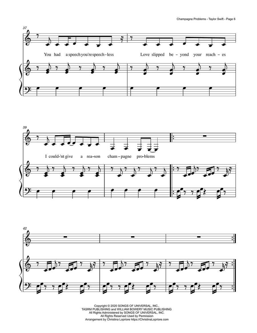 Champagne Problems Voice scores gallery preview page 6