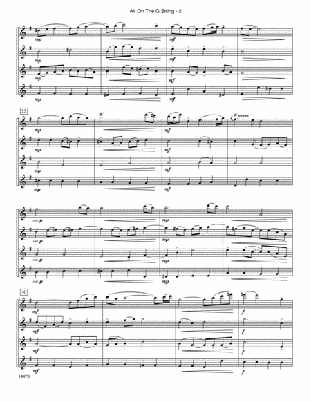 Air On The G String (from Orchestral Suite No. 3) - Full Score
