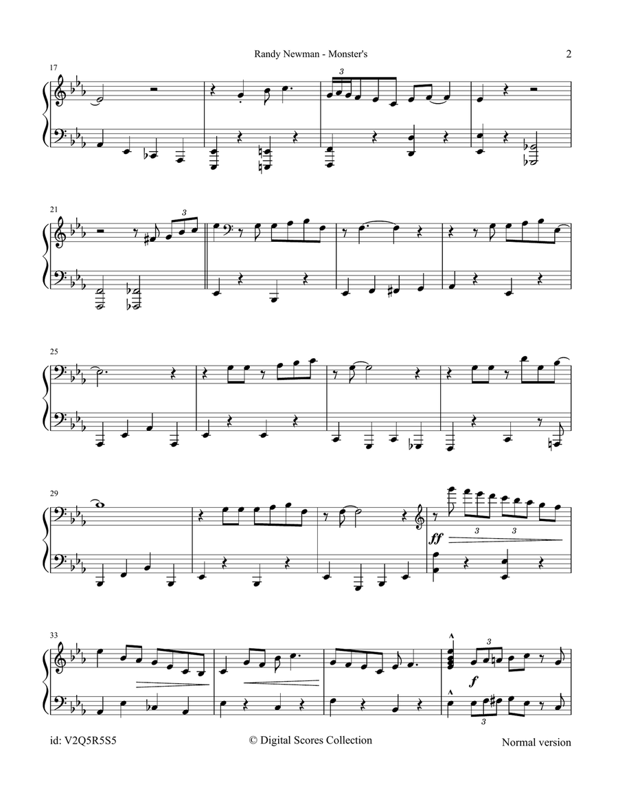 Monsters Inc. Piano Solo scores gallery preview page 2