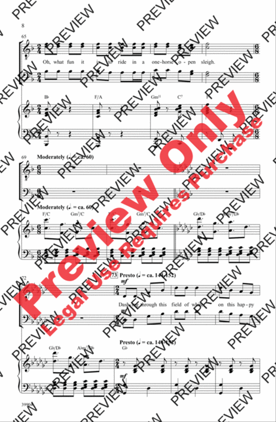 Jingle Bells Jingle Bells Men's Choir scores gallery preview page 8