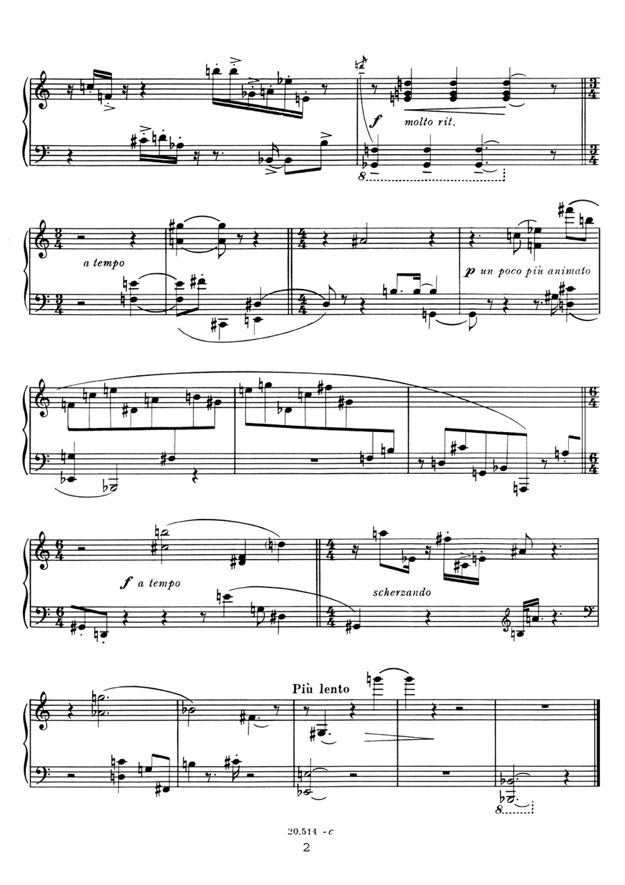 Três peças para piano n.1 Piano Solo scores gallery preview page 2