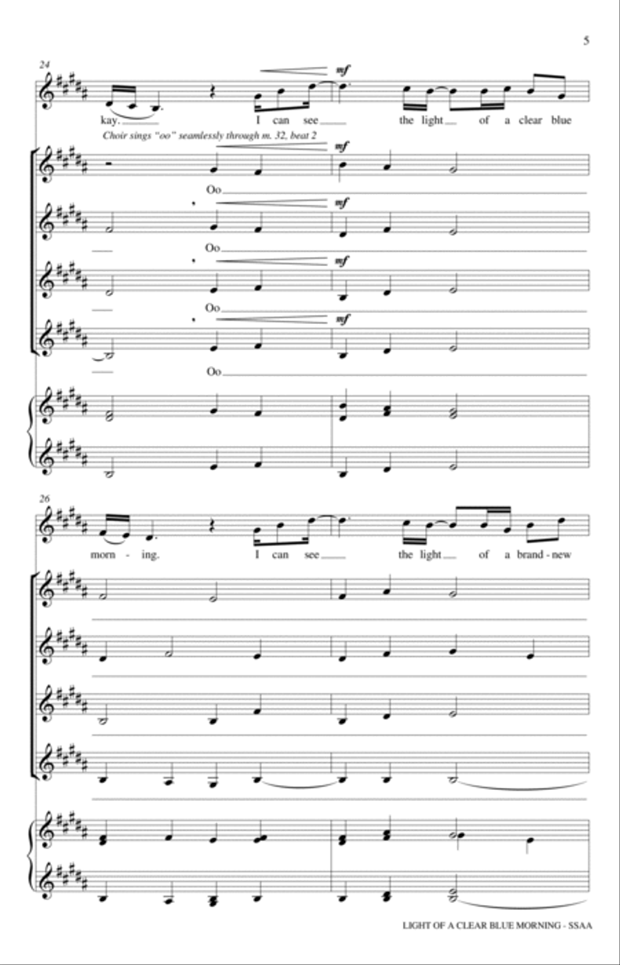 Light Of A Clear Blue Morning SSA scores gallery preview page 5